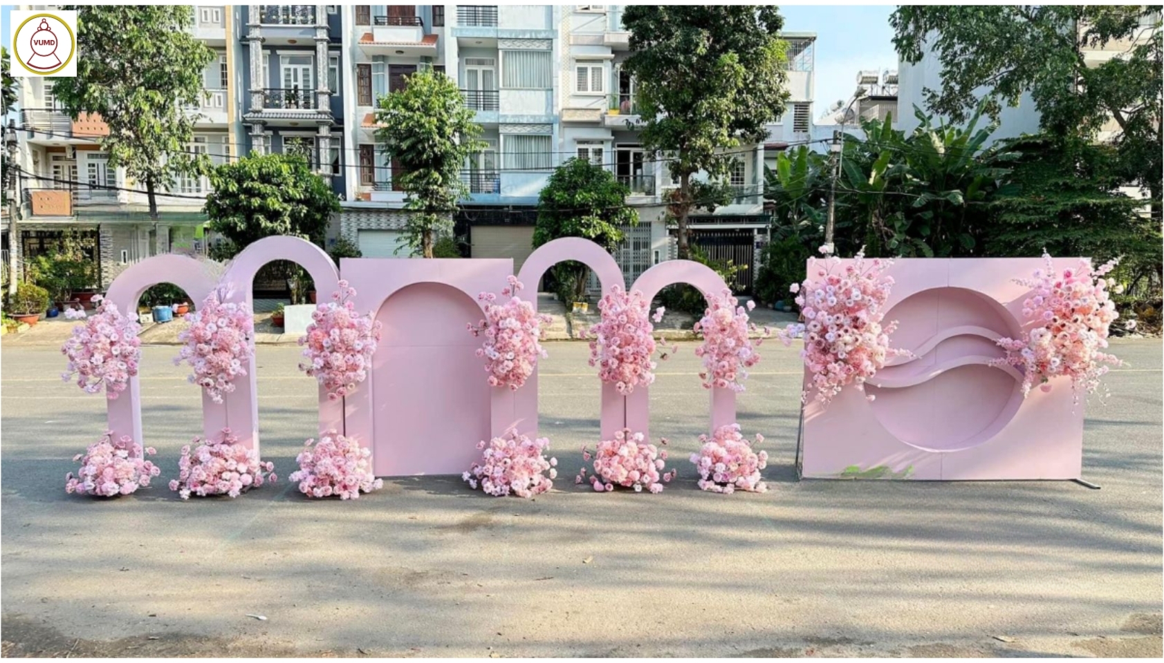 Background đám cưới tông hồng