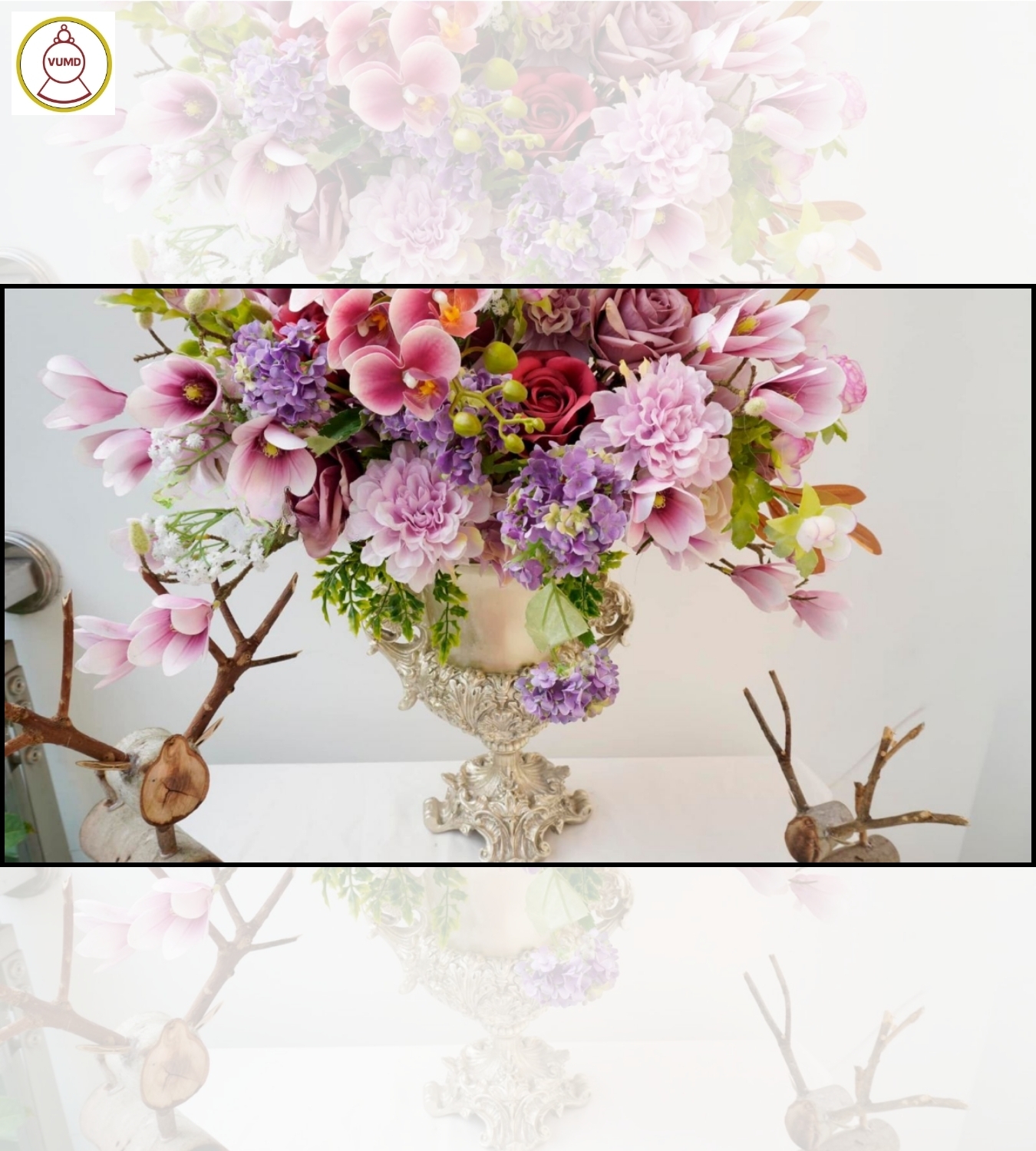 Bình hoa trang trí phong cách tươi mới