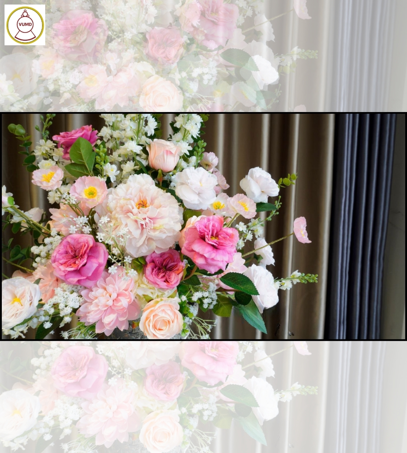 Bình hoa trang trí mẫu đơn David