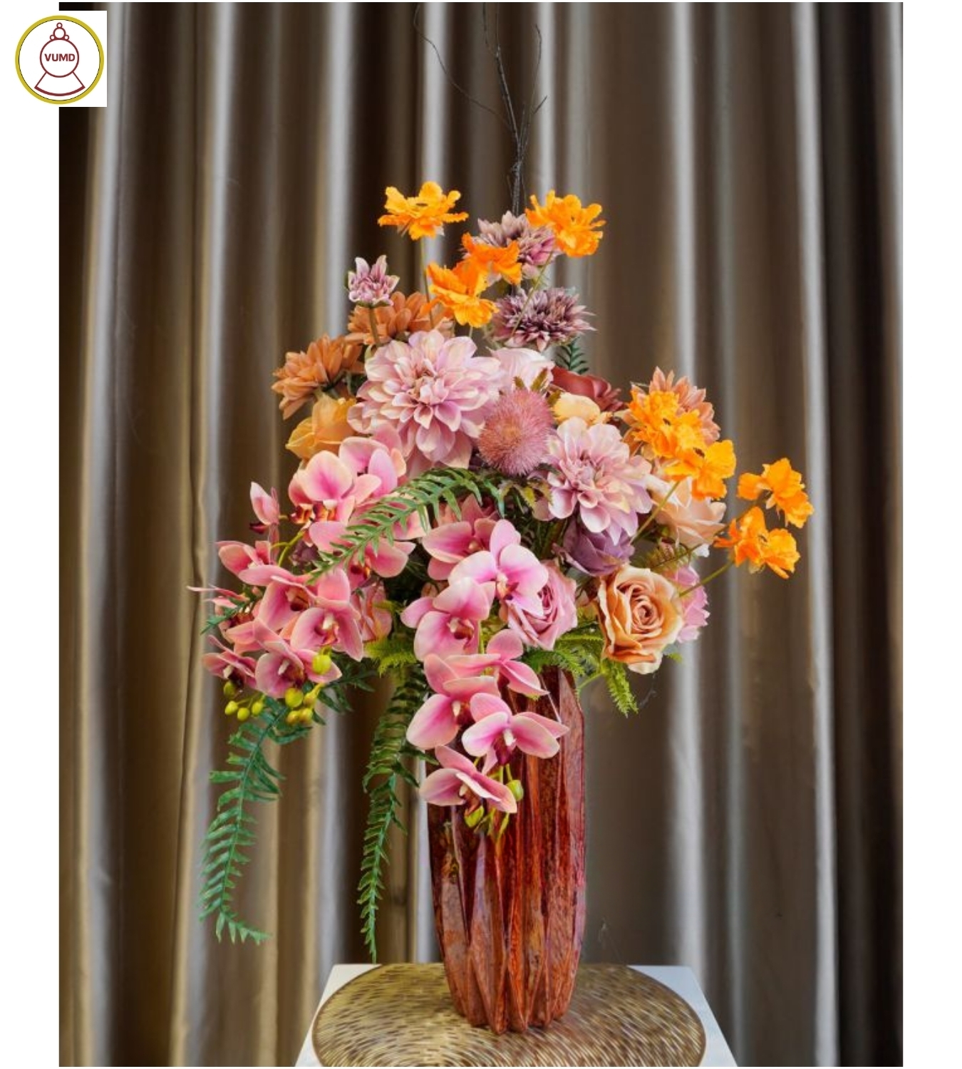 Bình hoa trang trí tông nâu cao cấp