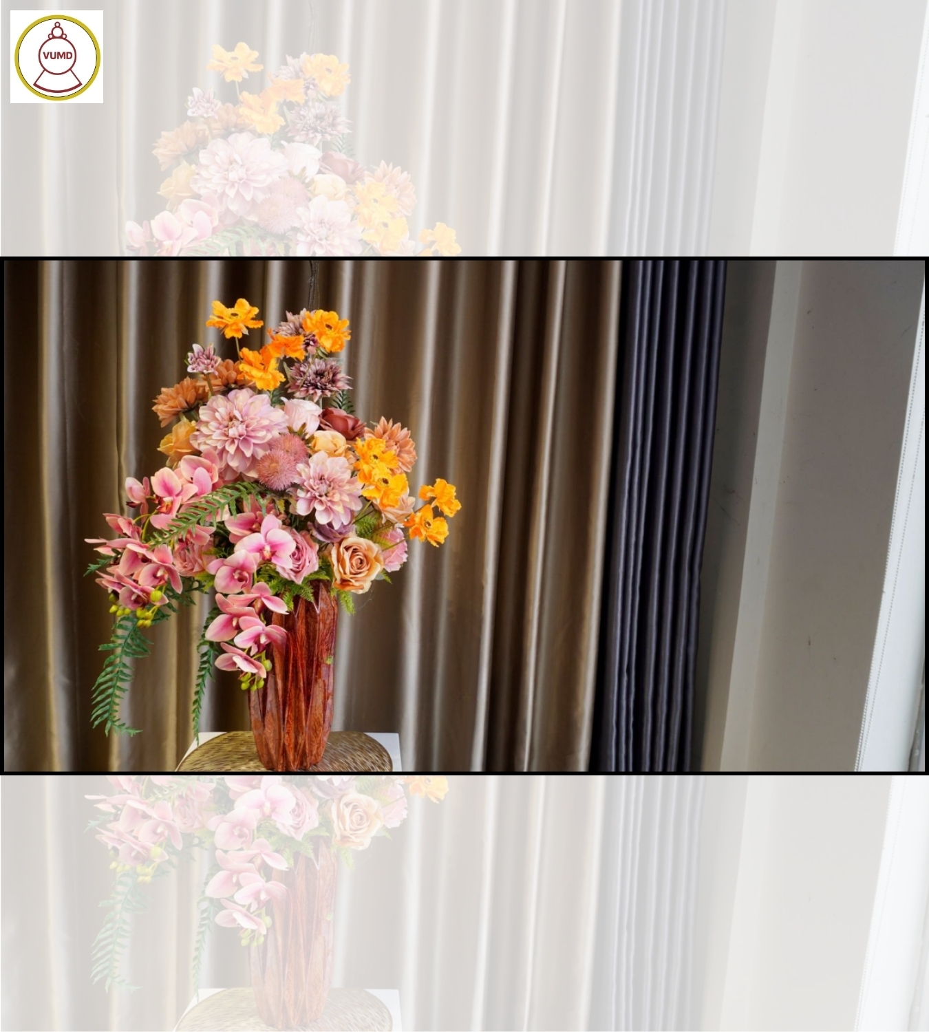 Bình hoa trang trí tông nâu cao cấp