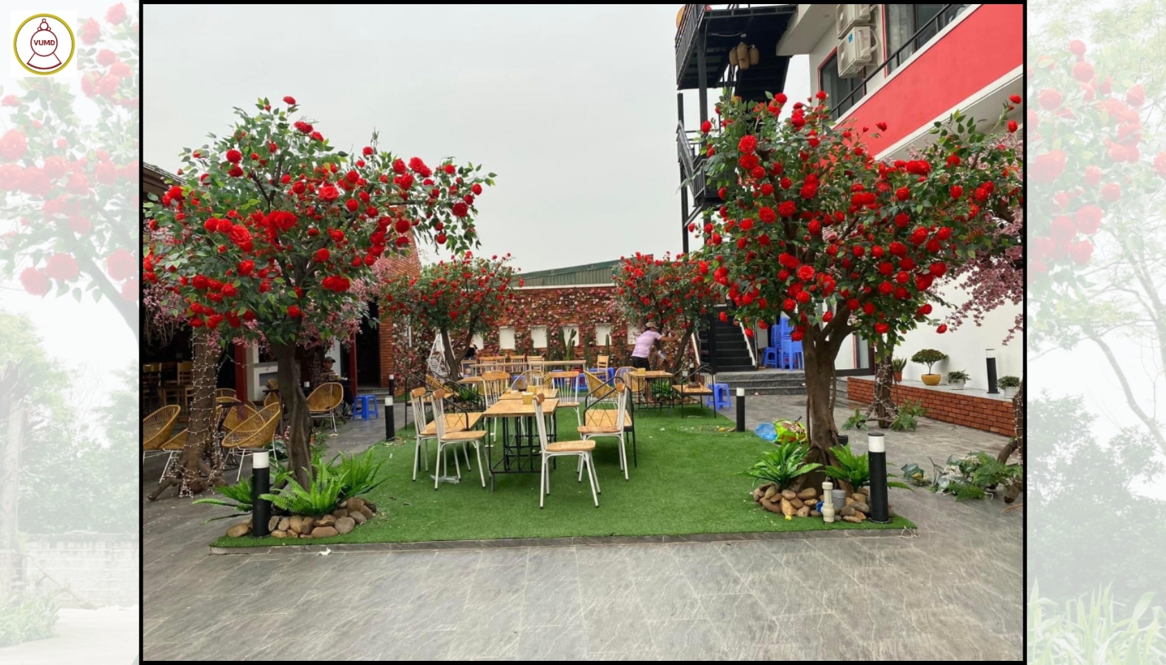 Cây hoa hồng giả đẹp trang trí nhà cửa