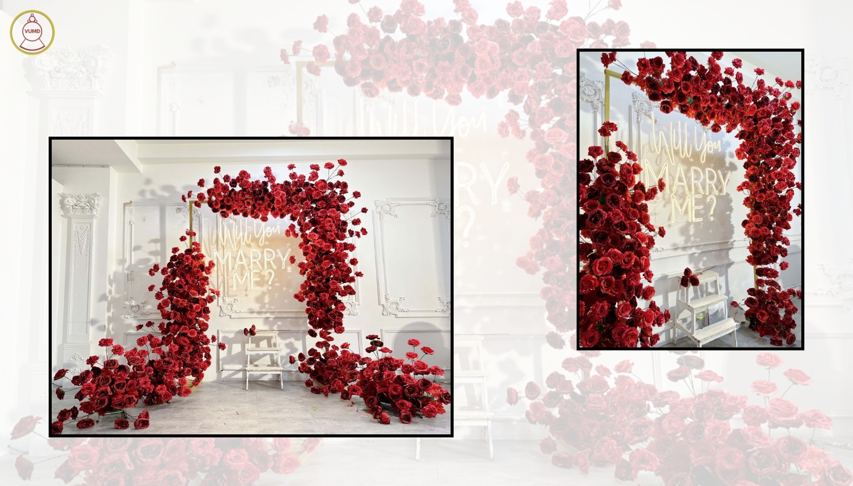 Hoa trang trí đám cưới, không gian nhà, studio