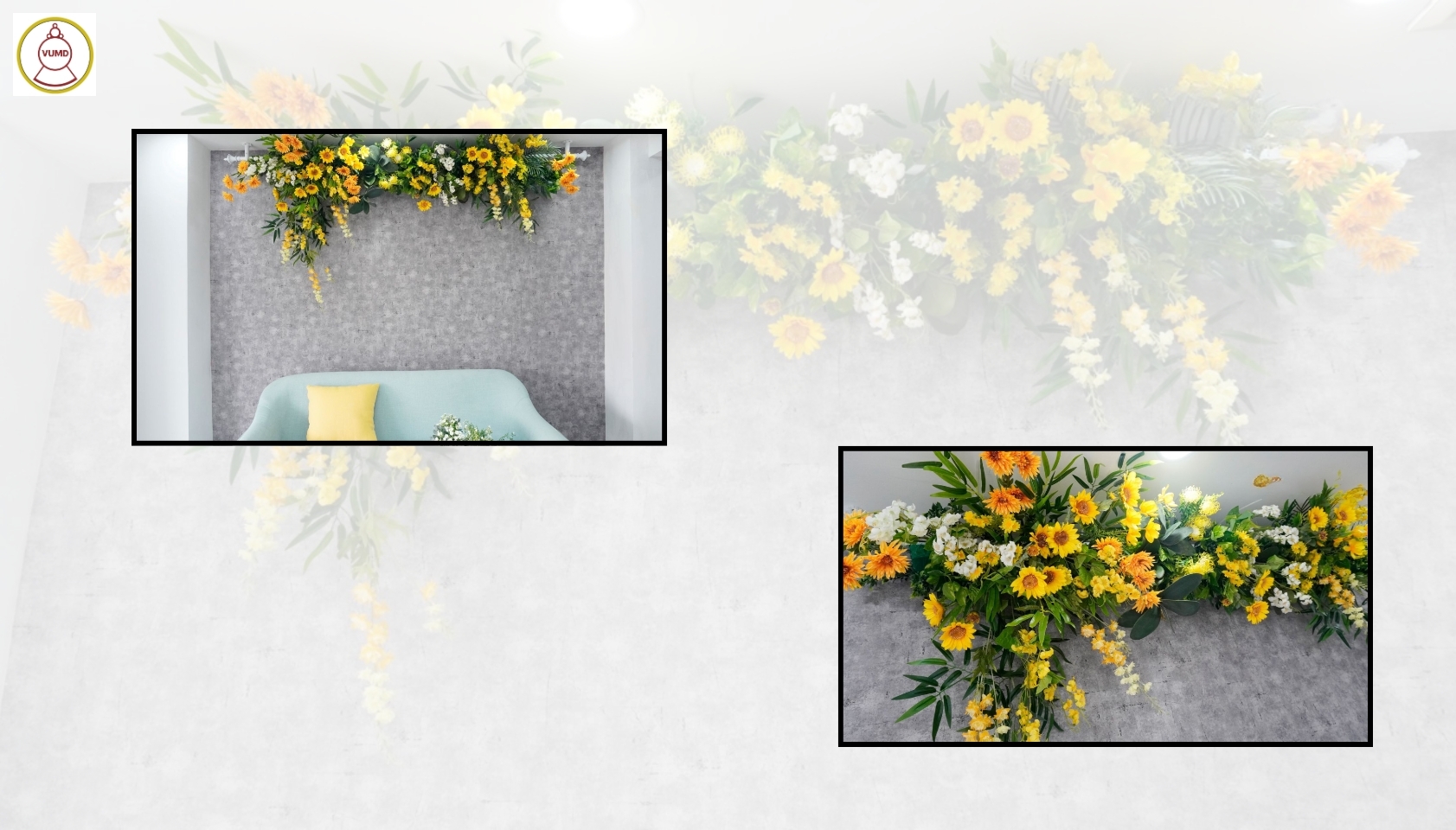 Line hoa gắn tường đám cưới hot