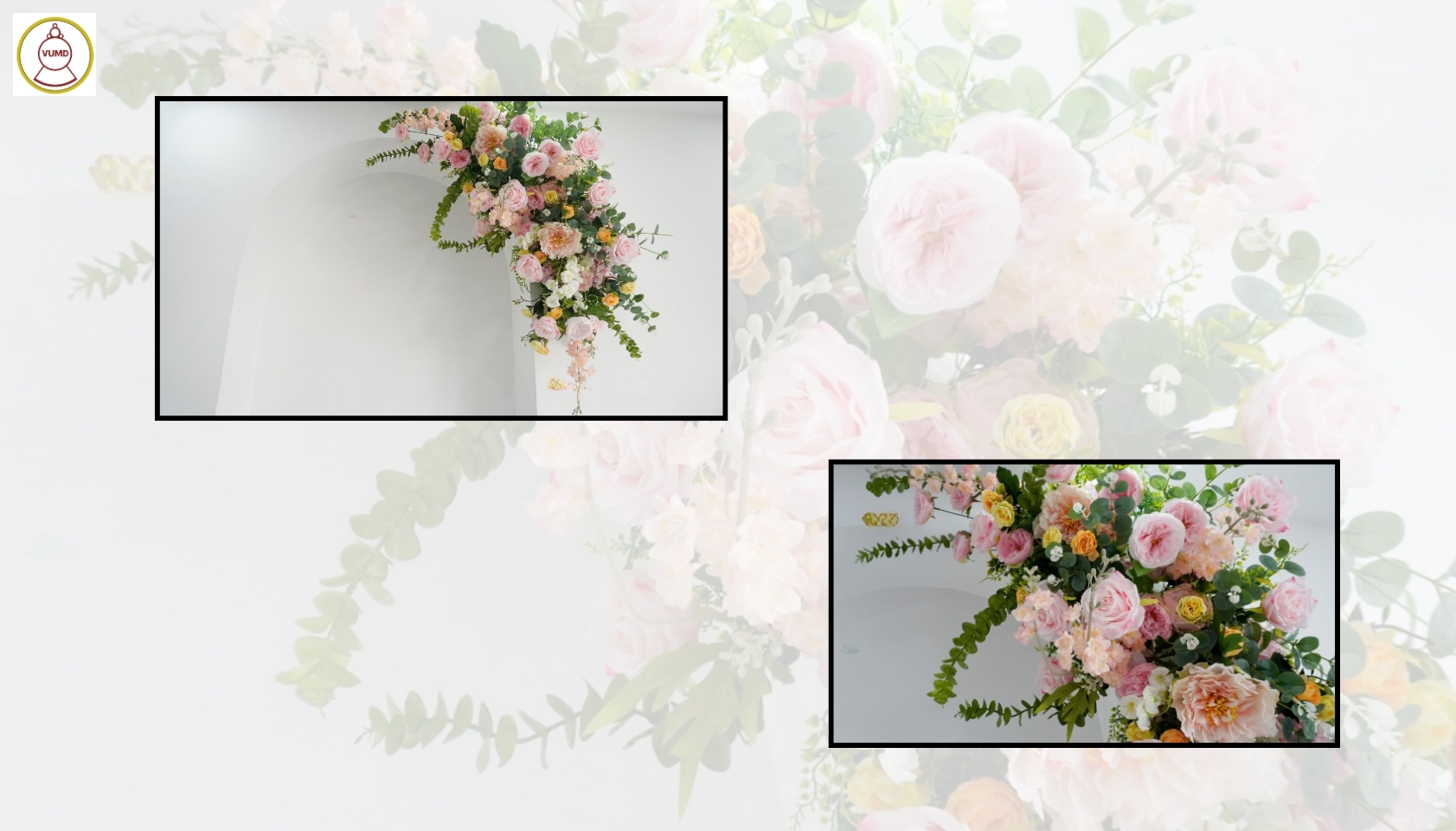 Line hoa treo trường làm đẹp nhà