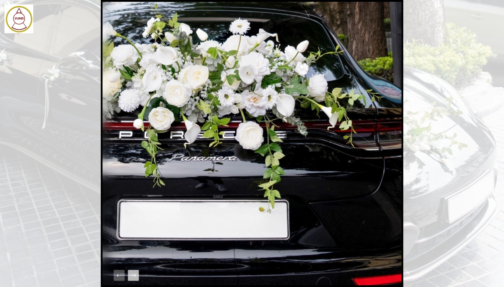 Hoa trang trí xe cưới đẹp 2024