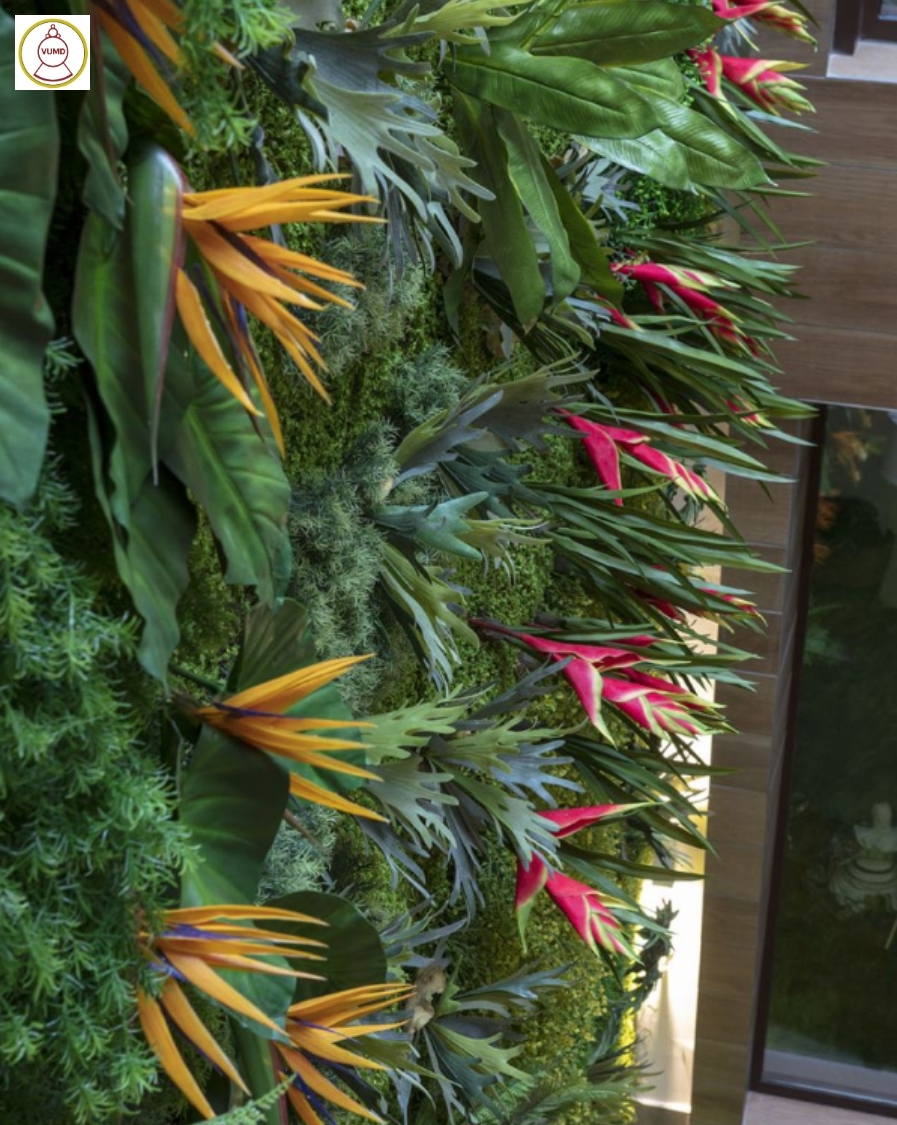 Tường cây lá nhân tạo trang trí vách nhà