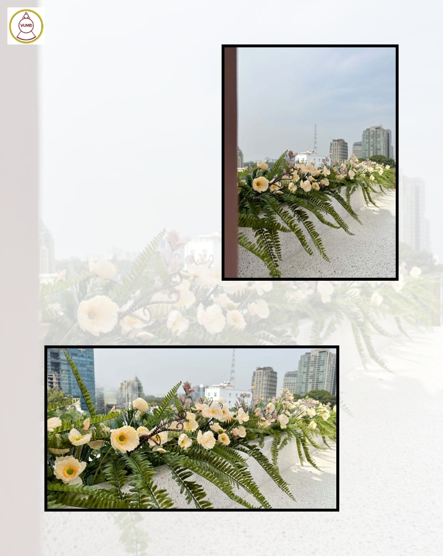 Trang trí bồn hoa nhân tạo