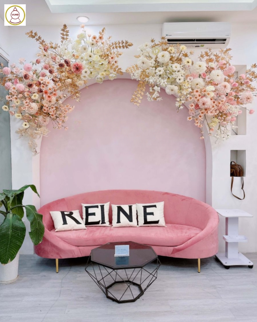 Tường hoa lụa trang trí spa