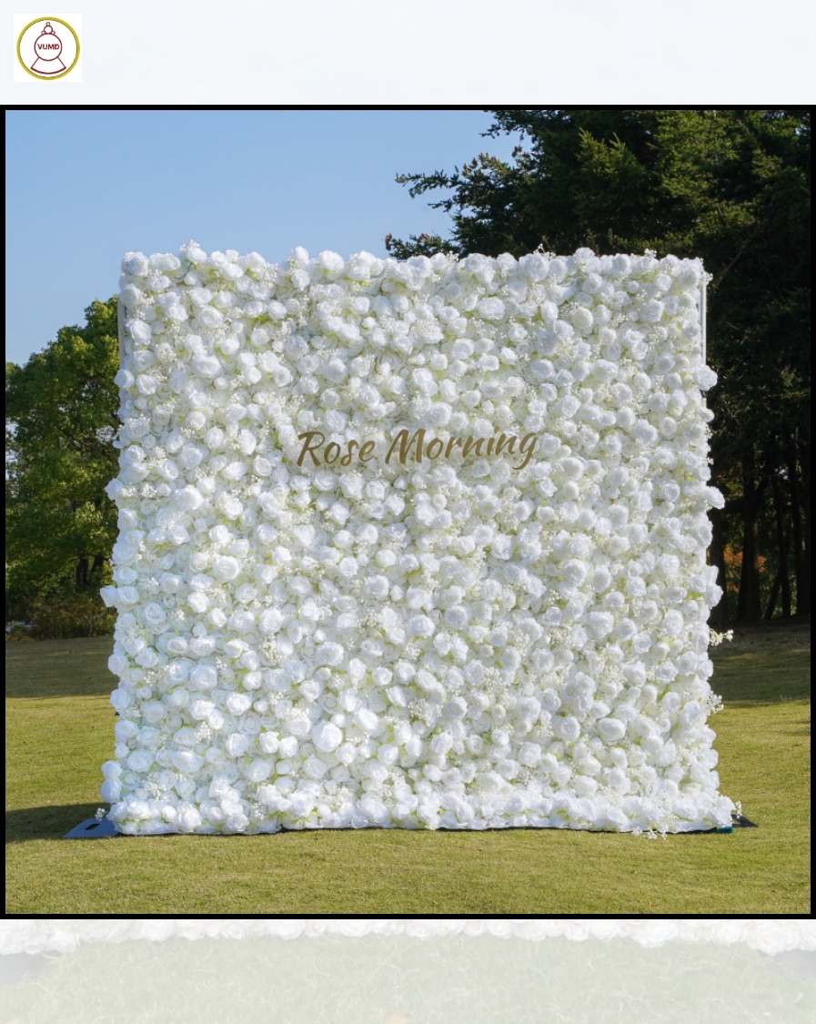 Tường hoa hồng nhân tạo trắng