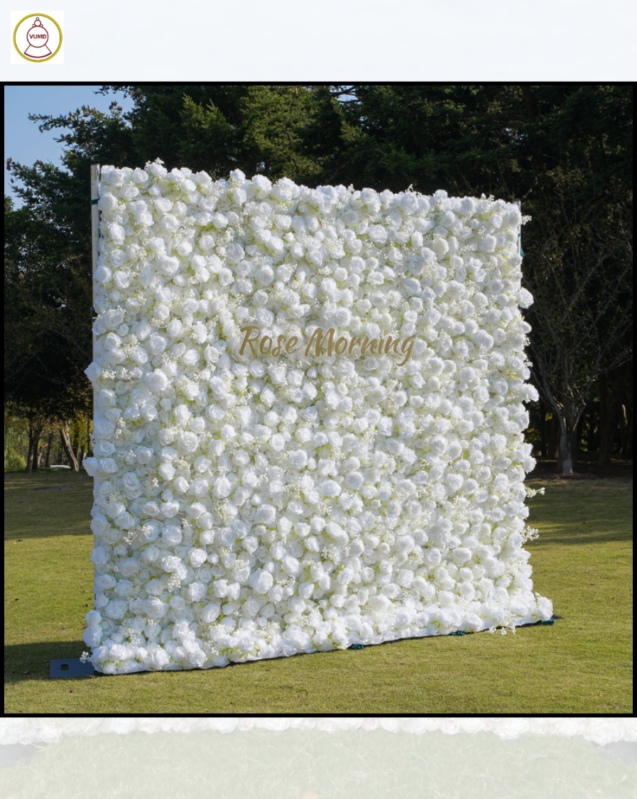 Tường hoa hồng nhân tạo trắng