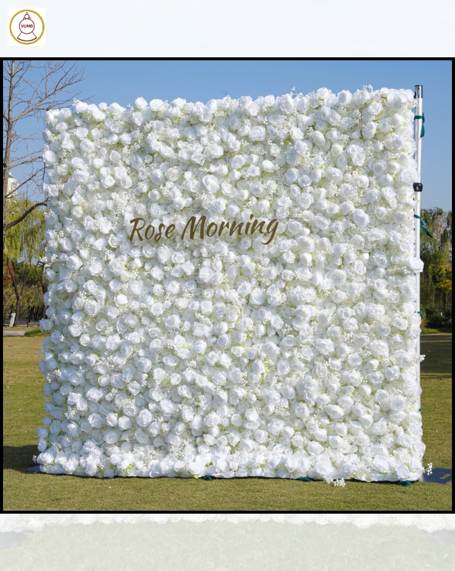 Tường hoa hồng nhân tạo trắng
