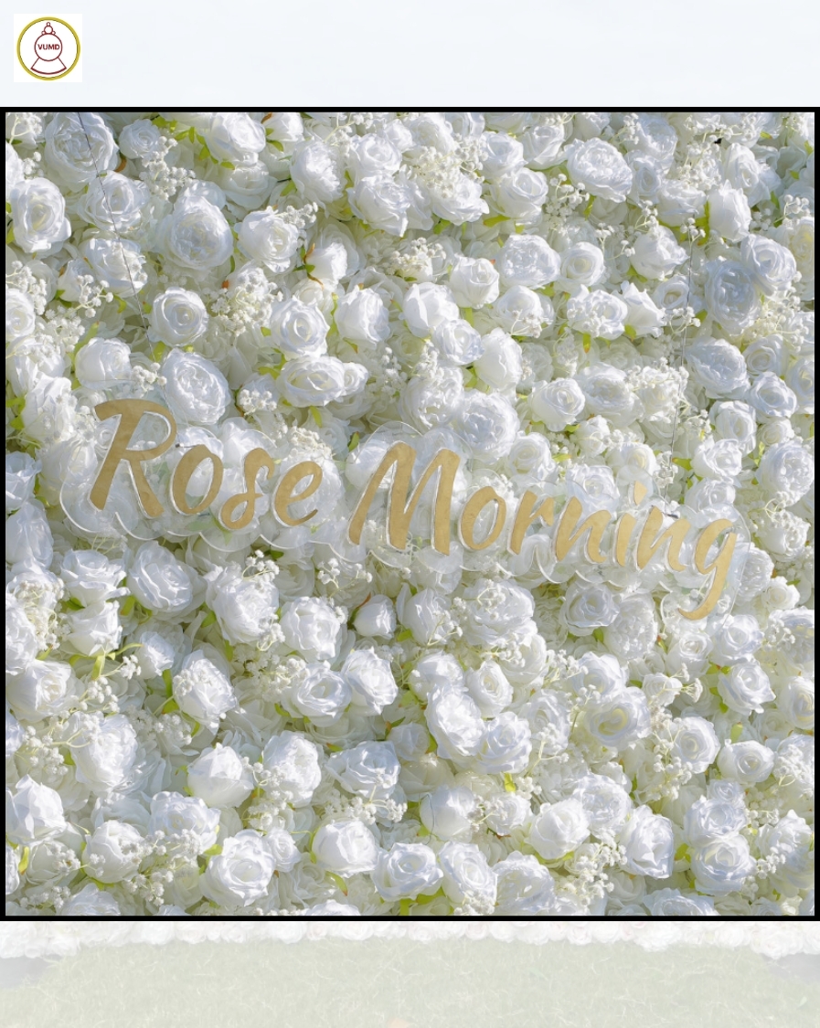 Tường hoa hồng nhân tạo trắng