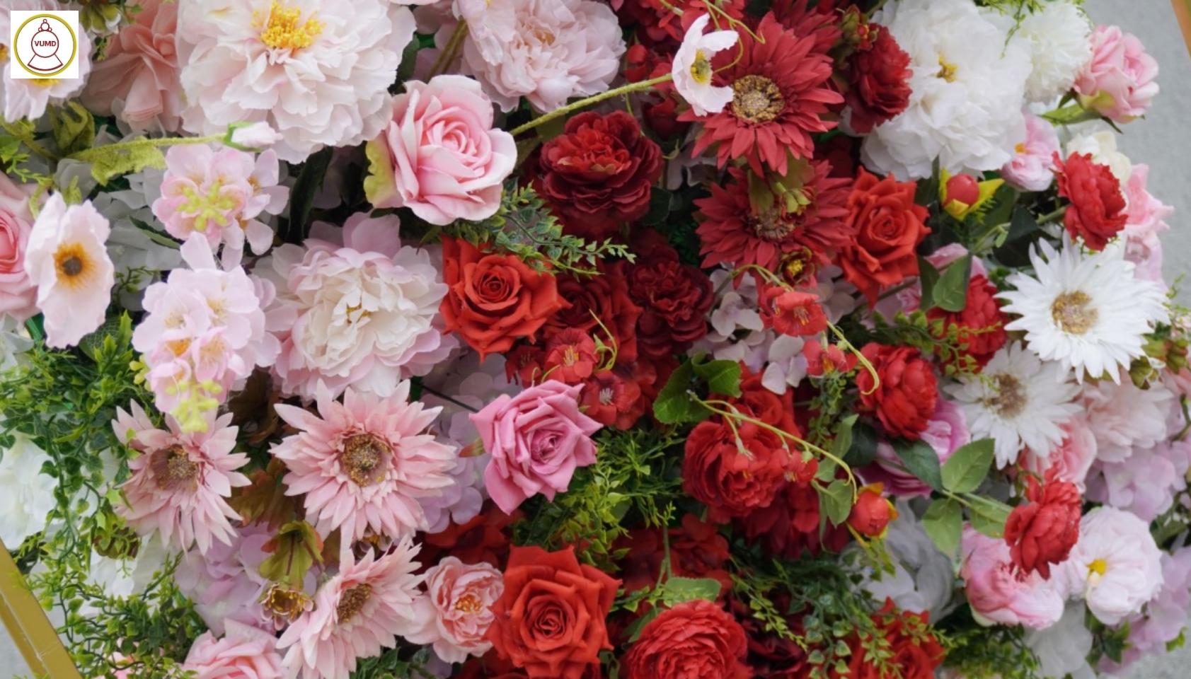 Mảng tường hoa hồng đỏ