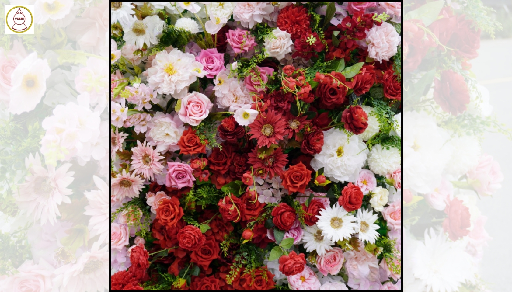 Mảng tường hoa hồng đỏ