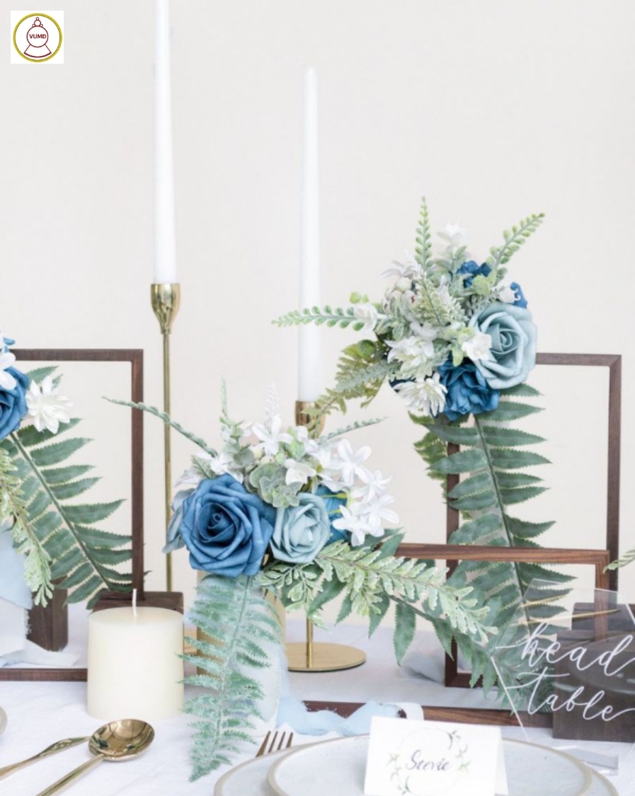 Hoa trang trí bàn Gallary xanh dương