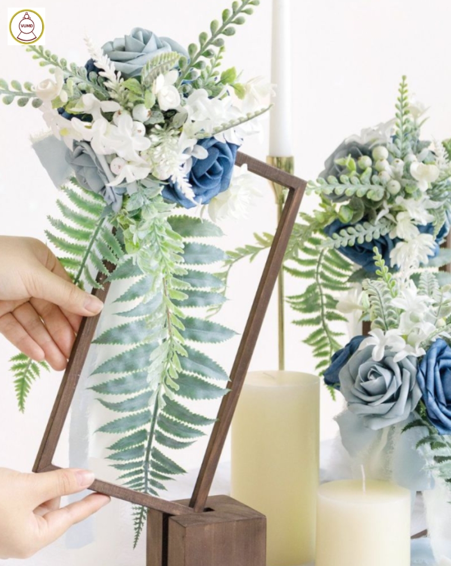 Hoa trang trí bàn Gallary xanh dương