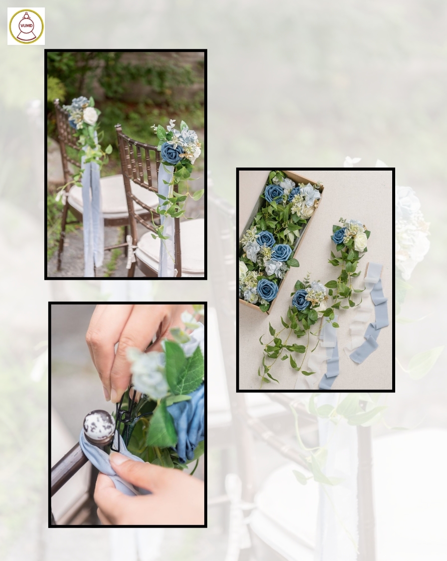 Nơ hoa trang trí ghế