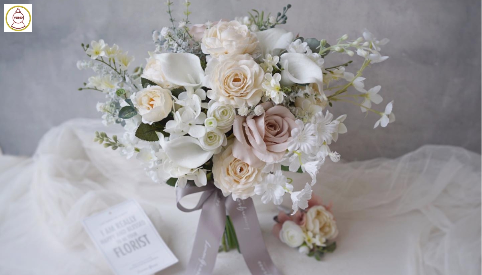 Hoa cô dâu bằng lụa cao cấp