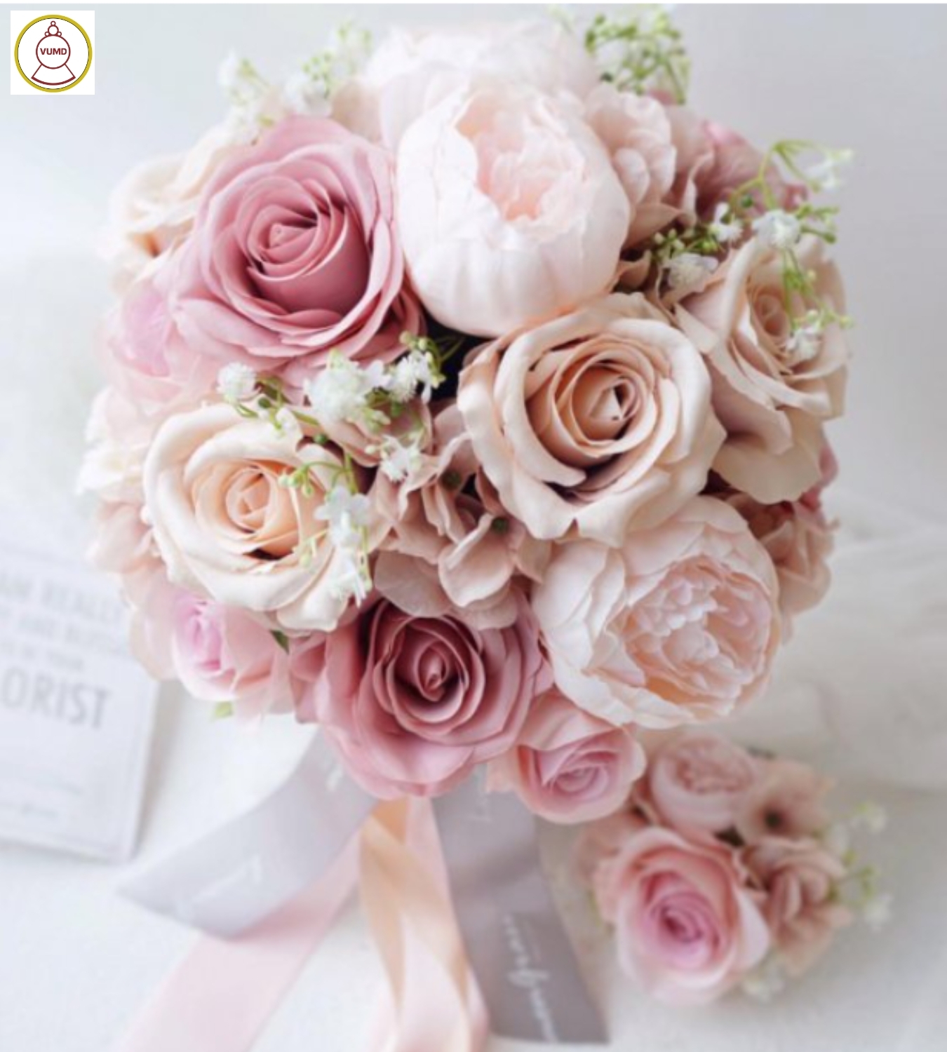 Hoa cô dâu cầm tay hồng cao cấp