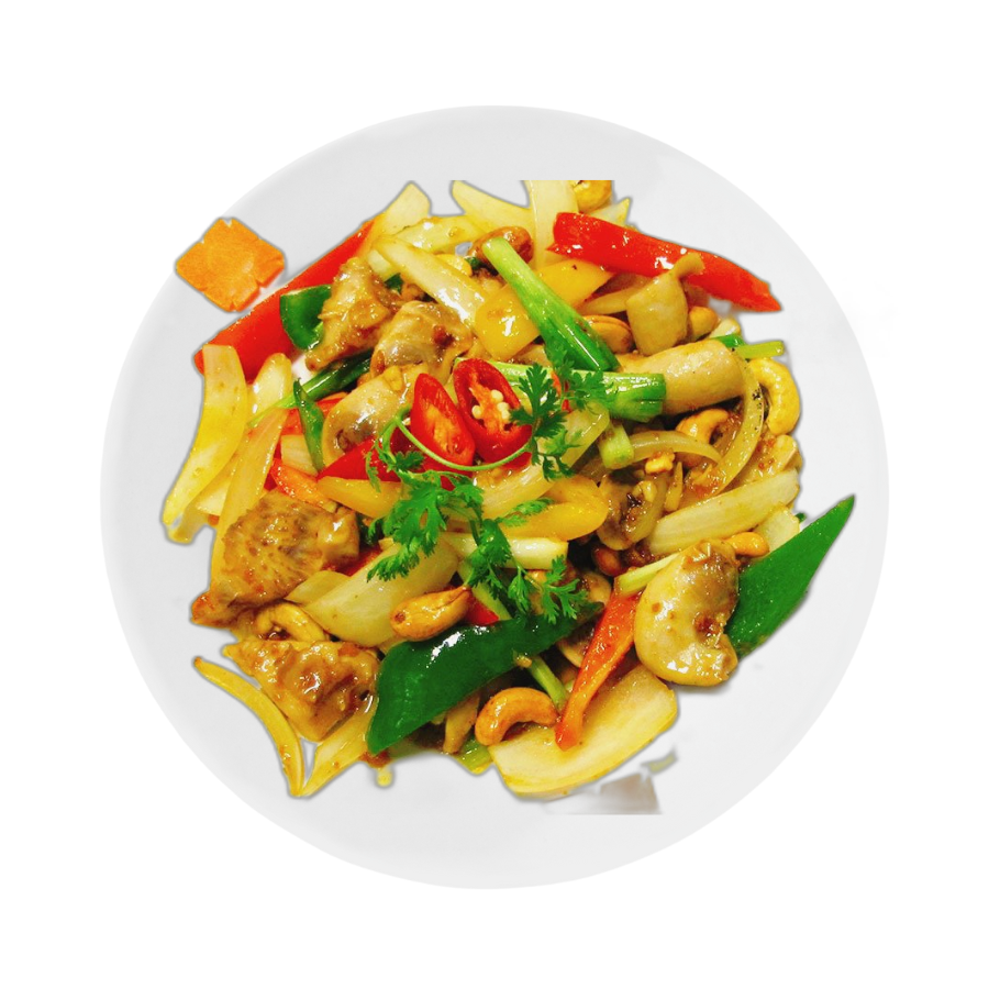 Dồi trường xào hạt điều