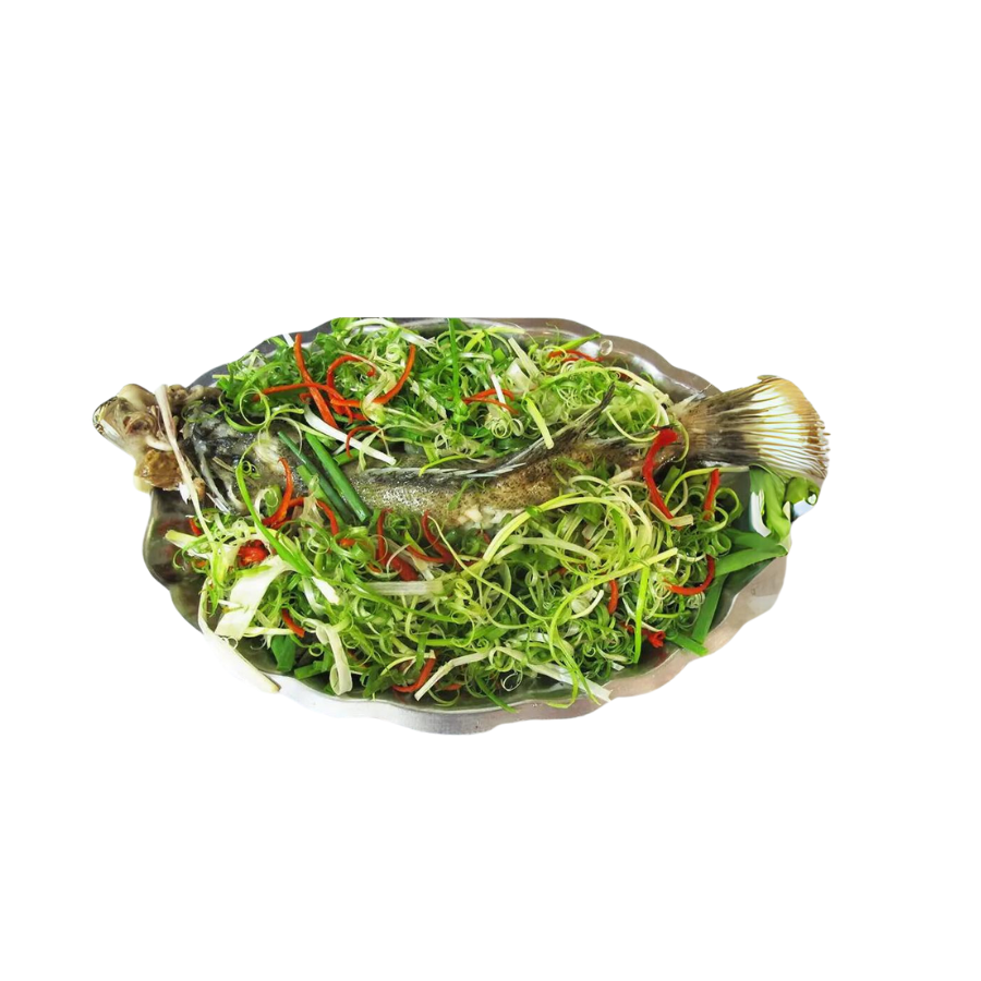 Cá chim trắng hấp Hong Kong