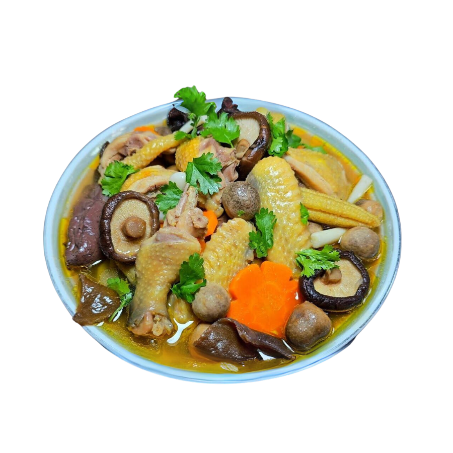 Gà hầm nấm đông cô