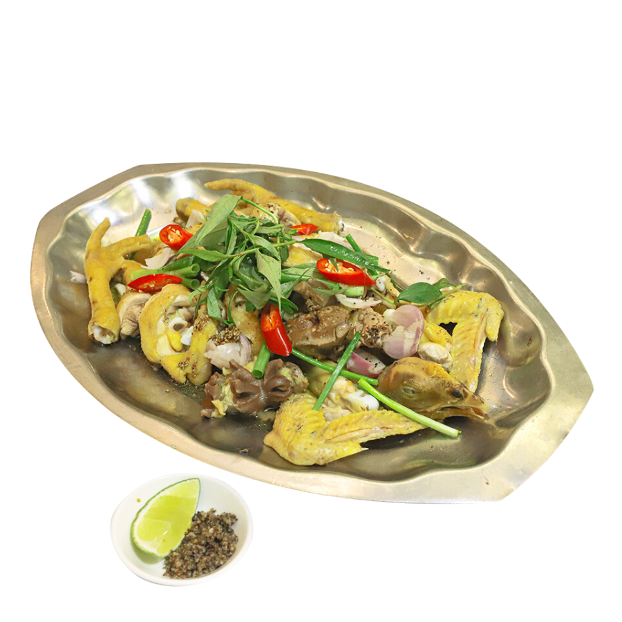 Gà hấp mắm nhĩ xôi trắng