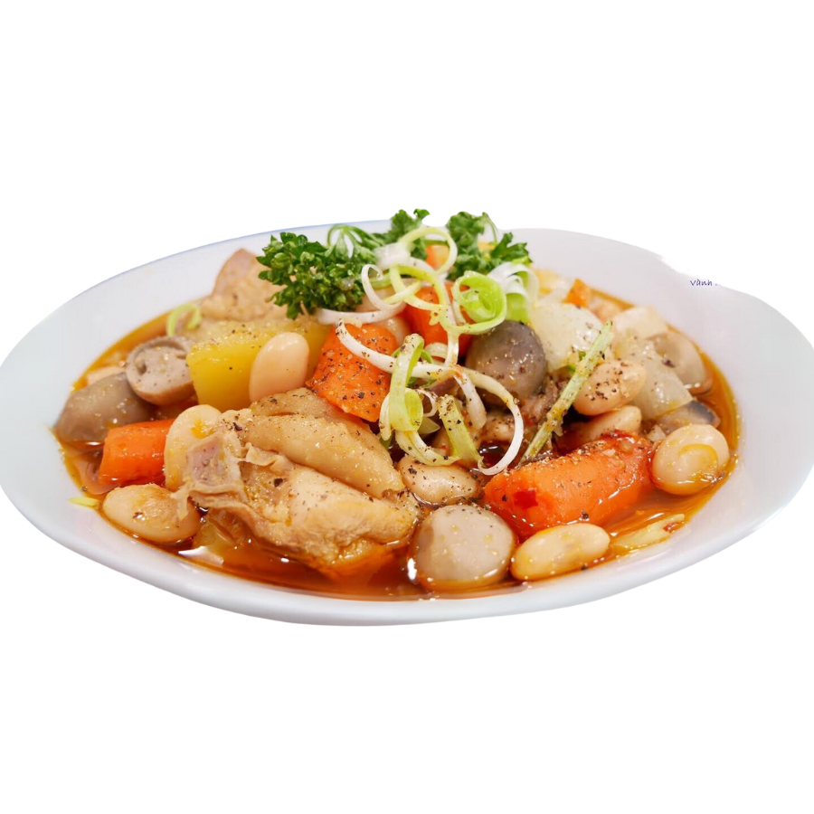 Gà nấu Lagu bánh mì