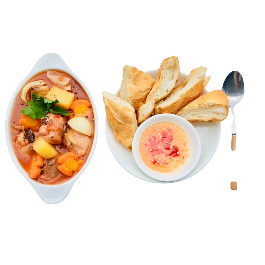 Gà Tây nấu Lagu bánh mì